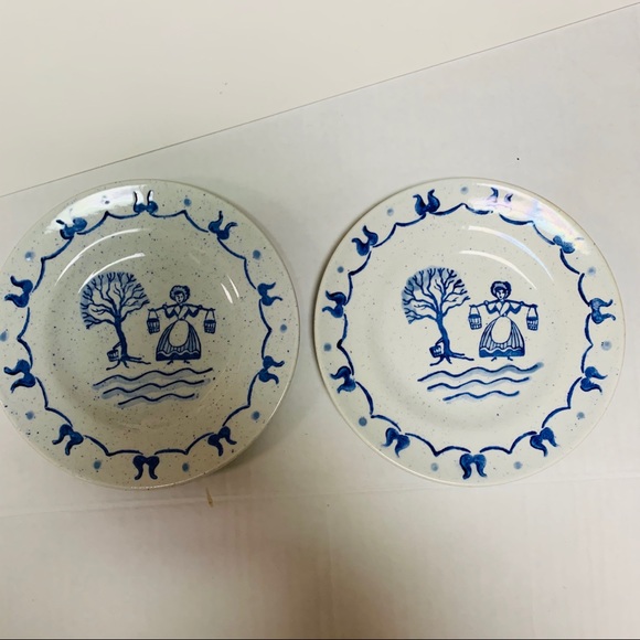 Metlox Other - Poppytrail by Metlox Provincial 2 bread plates California made in USA MCM blue